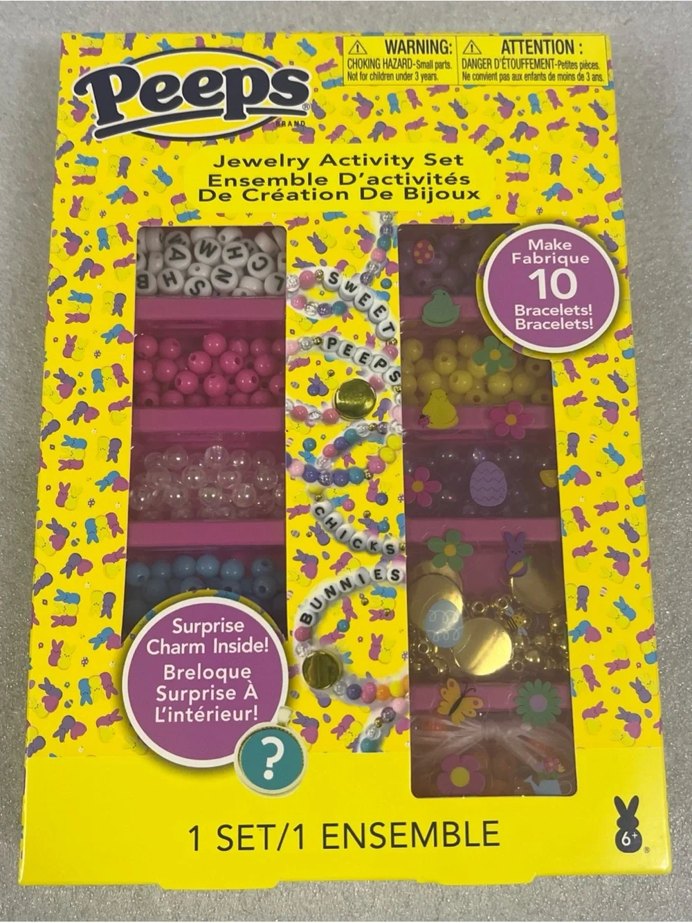 Peeps Kids Jewelry Activity Set - Yellow/Pink Bead Craft Kit